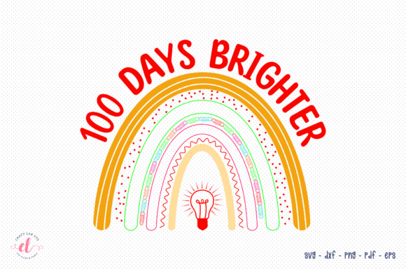 100 Days Brighter SVG Design: A Vibrant Graphic Asset for Creative Projects