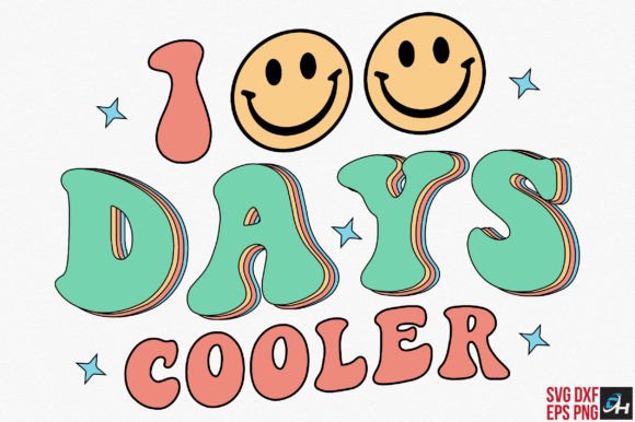 100 Days Cooler - Retro SVG: A Graphic Design Asset for Content Creators