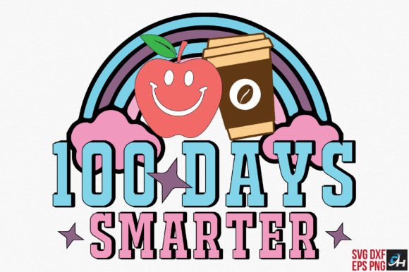 100 Days Smarter - Retro SVG for Crafts & Graphics