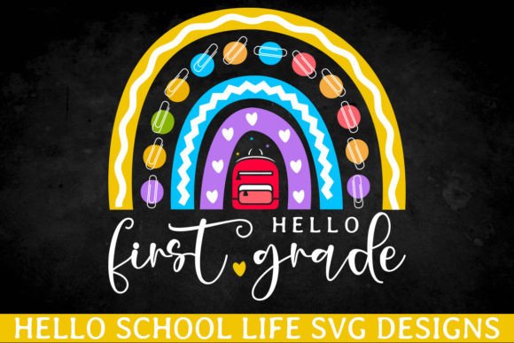 Hello First Grade School Kid SVG Design: A Playful Asset for Crafts and Graphics