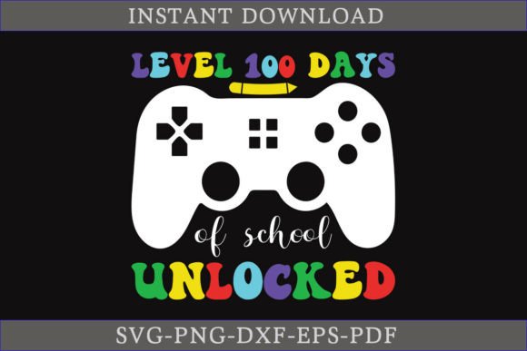 Level 100 Days of School Unlocked Retro: A Graphic Design Asset for Content Creators