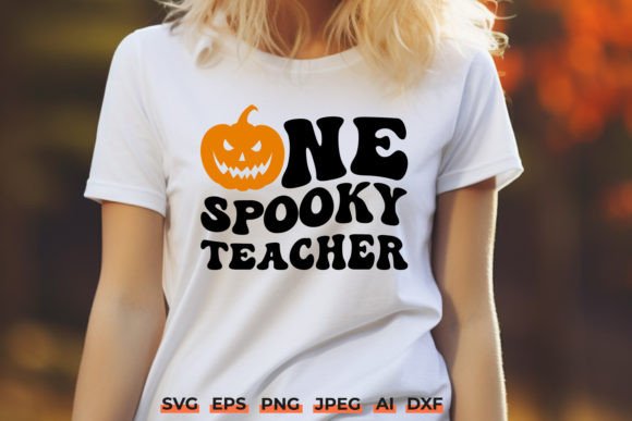 One Spooky Teacher Retro Halloween SVG: A Graphic Design Asset for Crafts and Content Creators