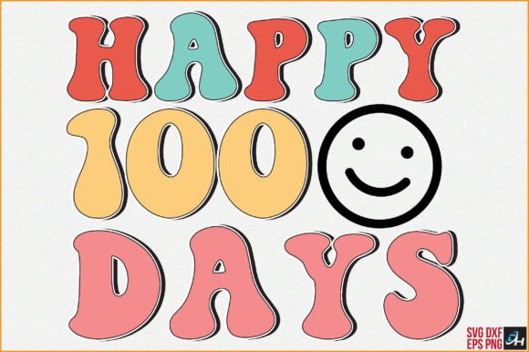 Retro Happy 100 Days SVG: A Versatile Graphic for Crafts and Digital Sellers