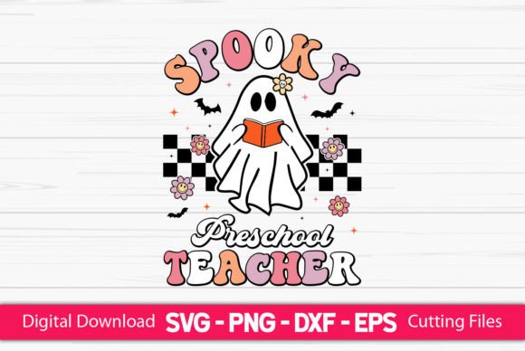 Spooky Preschool Teacher – A Versatile Graphic Design Asset for Crafts and Commercial Projects