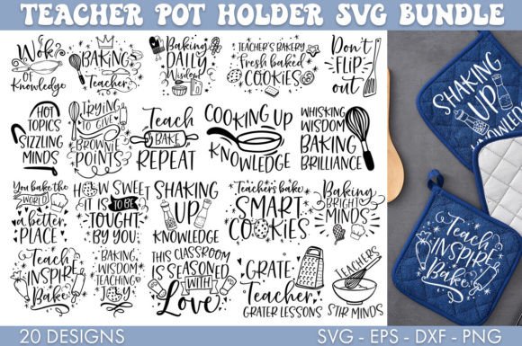 Teacher Pot Holder Oven SVG Bundle Review